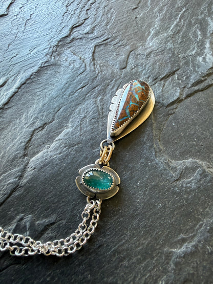Boulder Opal and Kyanite Necklace