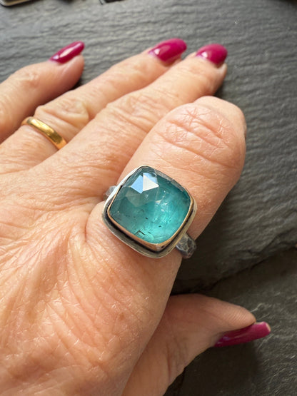 Teal Blue Kyanite Ring 7