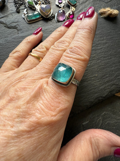 Teal Blue Kyanite Ring 7