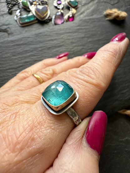 Teal Blue Kyanite Ring 7