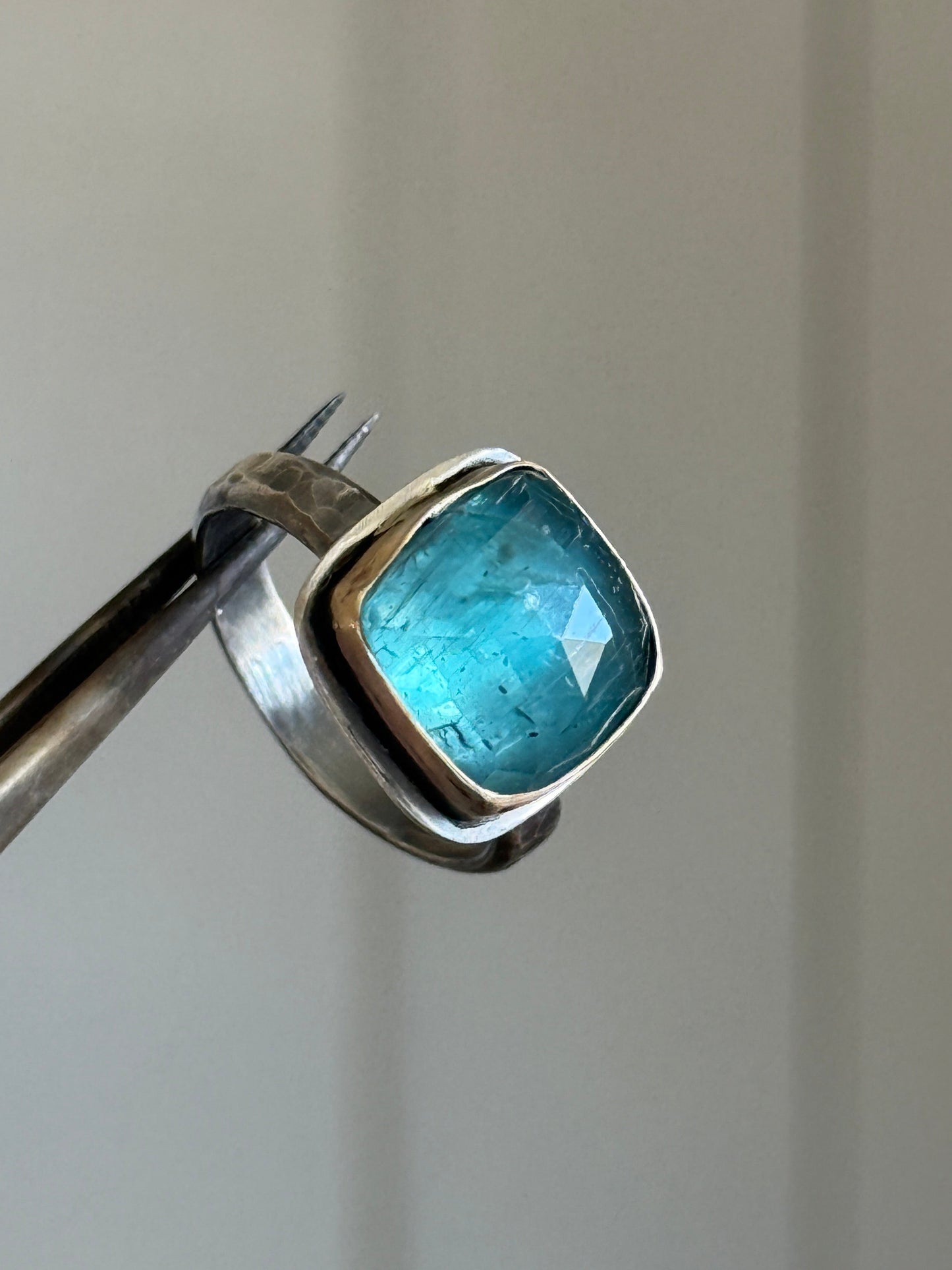 Teal Blue Kyanite Ring 7