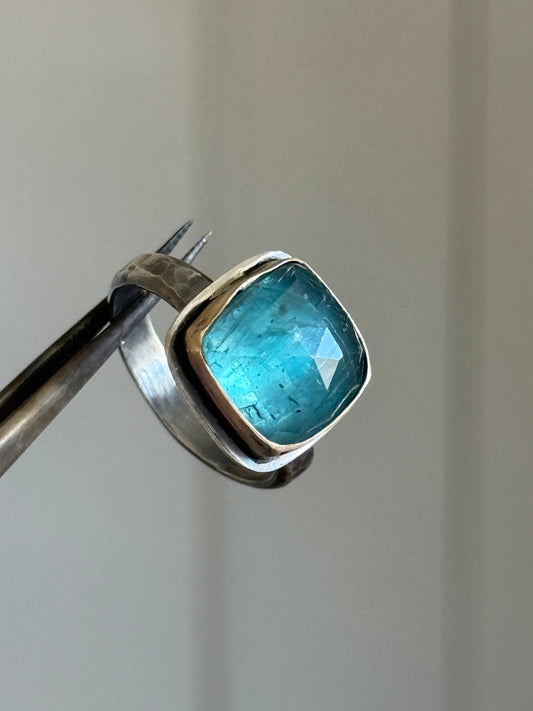 Teal Blue Kyanite Ring 7
