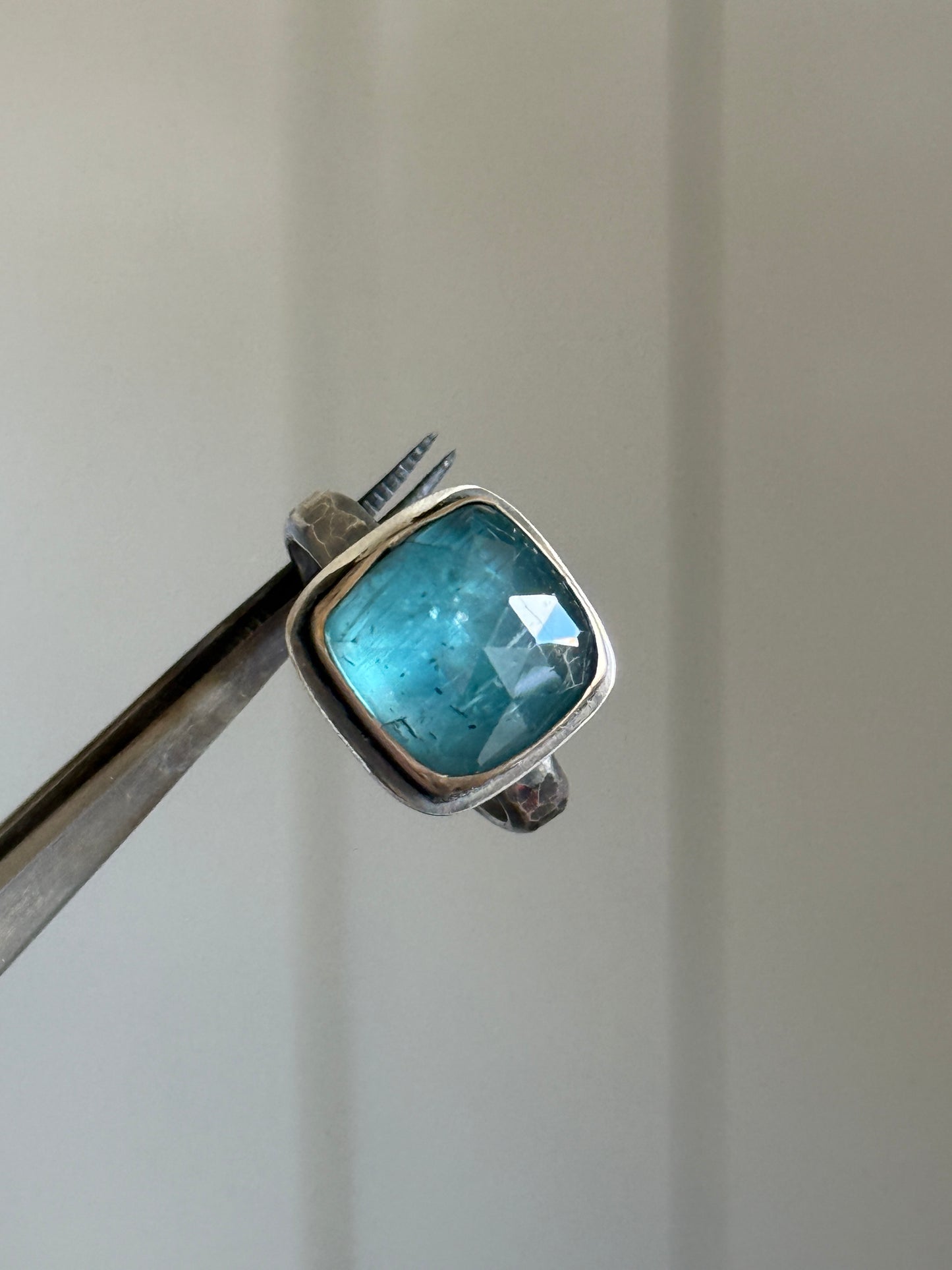 Teal Blue Kyanite Ring 7