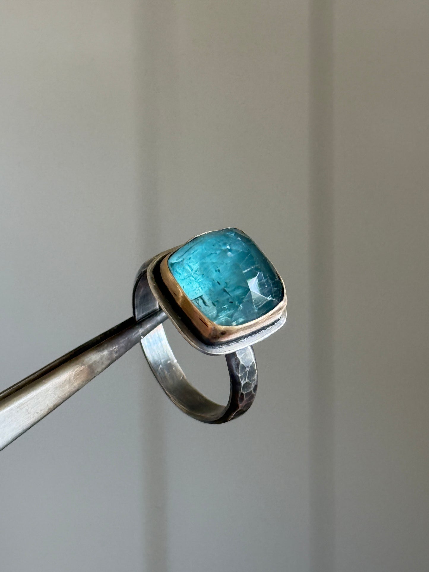 Teal Blue Kyanite Ring 7