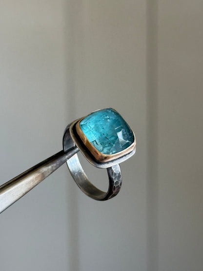 Teal Blue Kyanite Ring 7