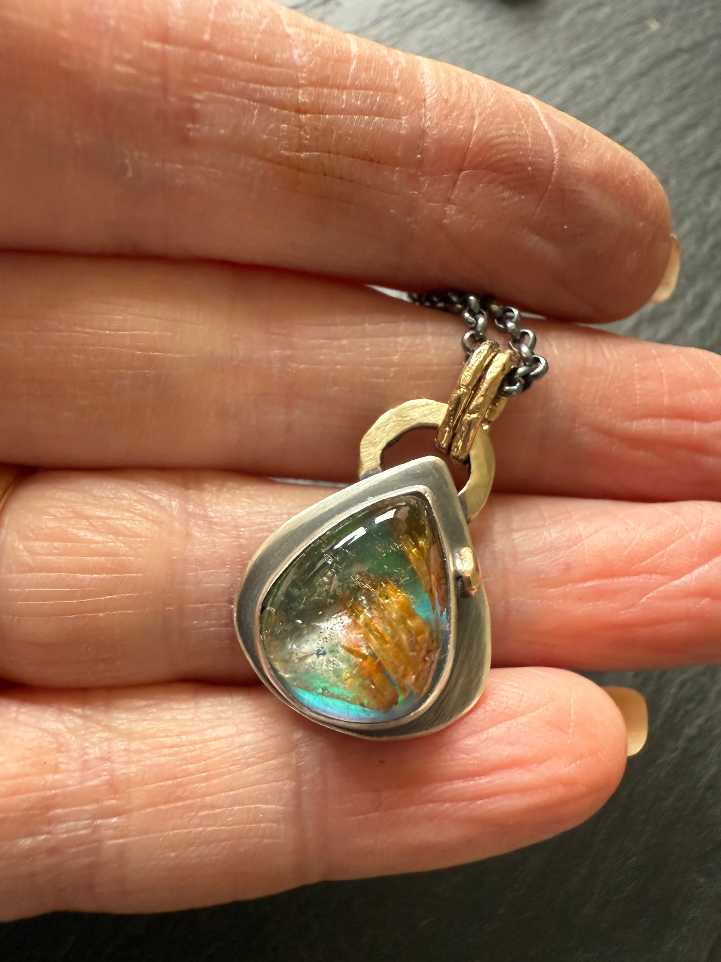 Pear Rutile Quartz Pendant