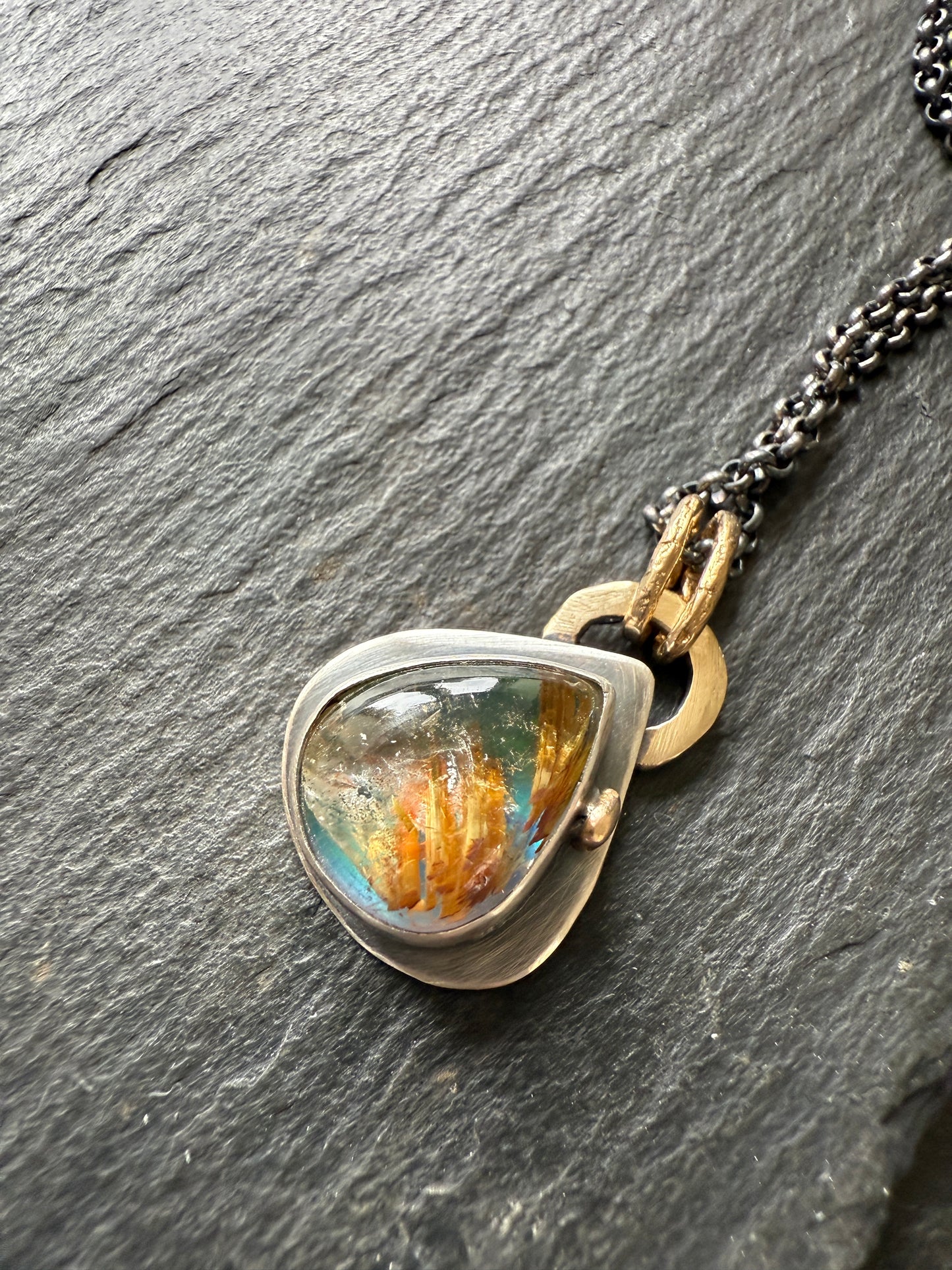 Pear Rutile Quartz Pendant