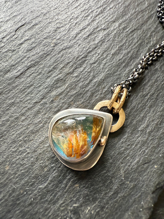 Pear Rutile Quartz Pendant