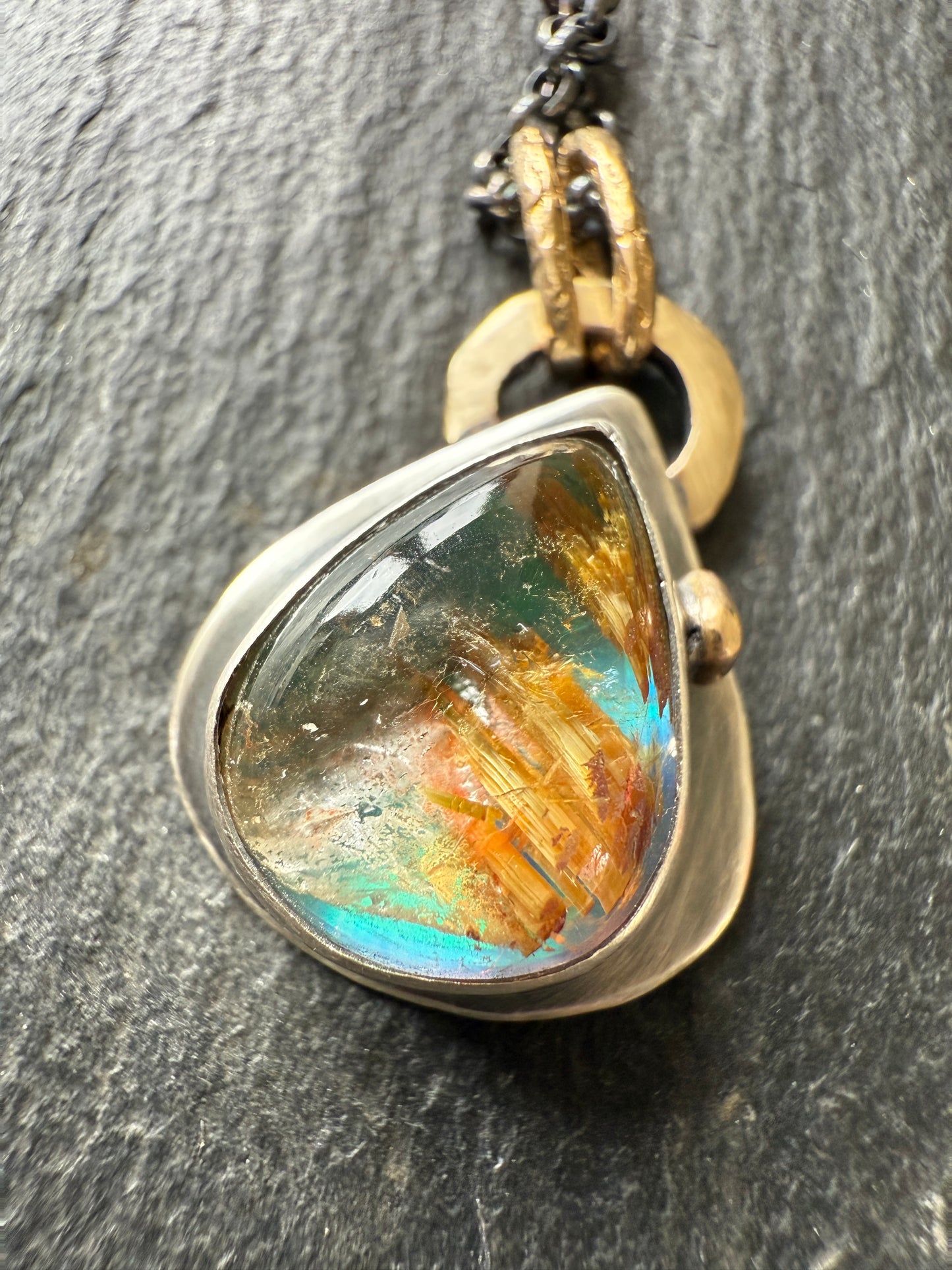 Pear Rutile Quartz Pendant