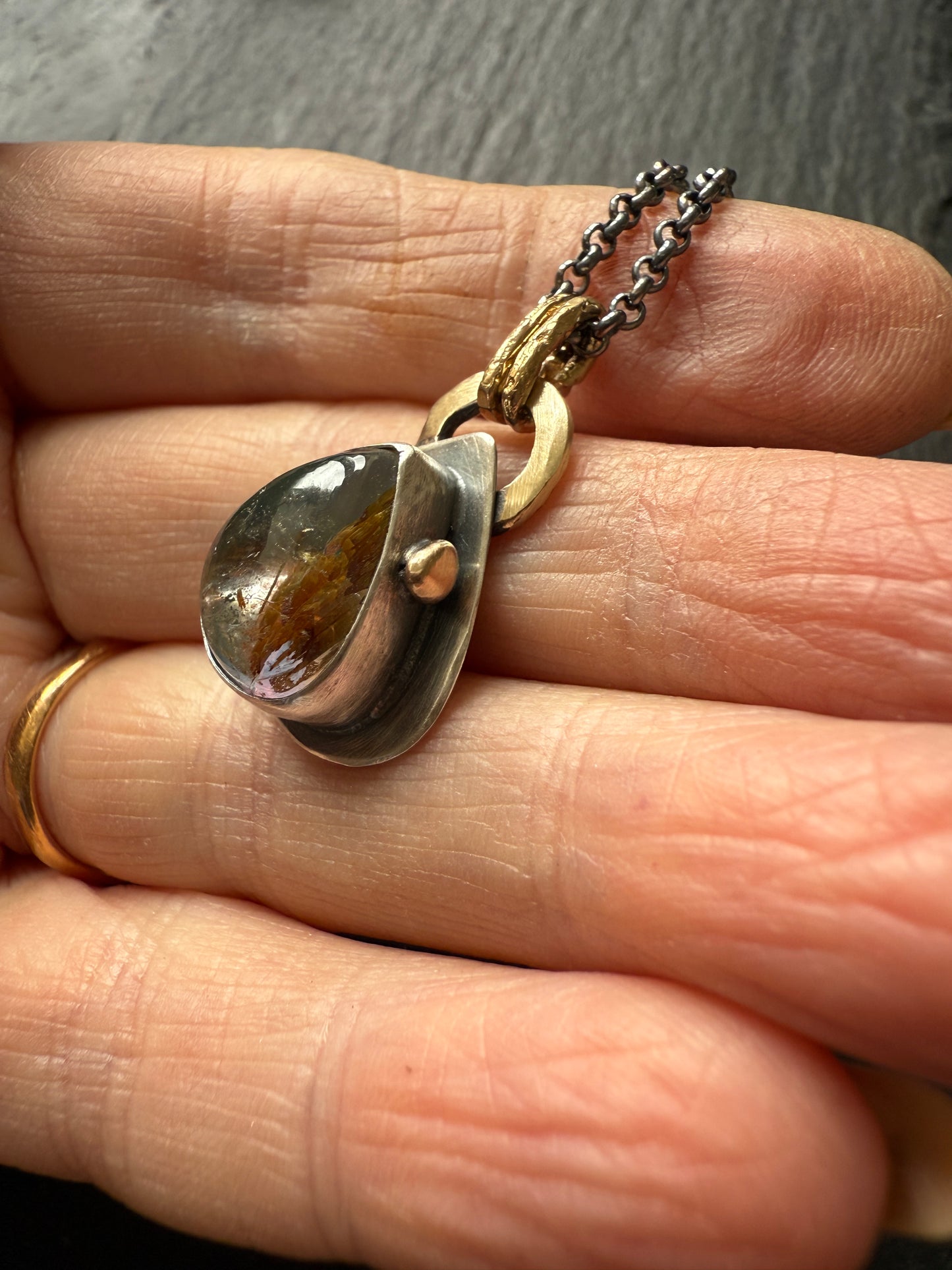 Pear Rutile Quartz Pendant
