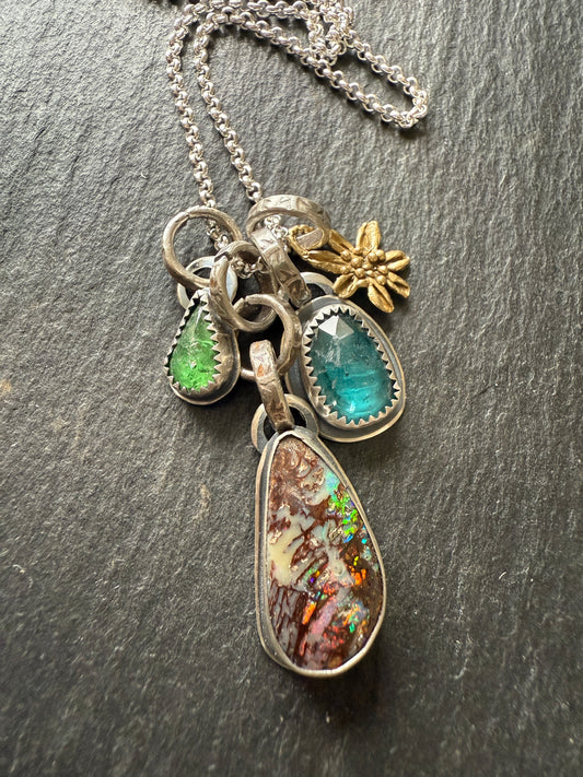 Opal Multi Charm Pendant