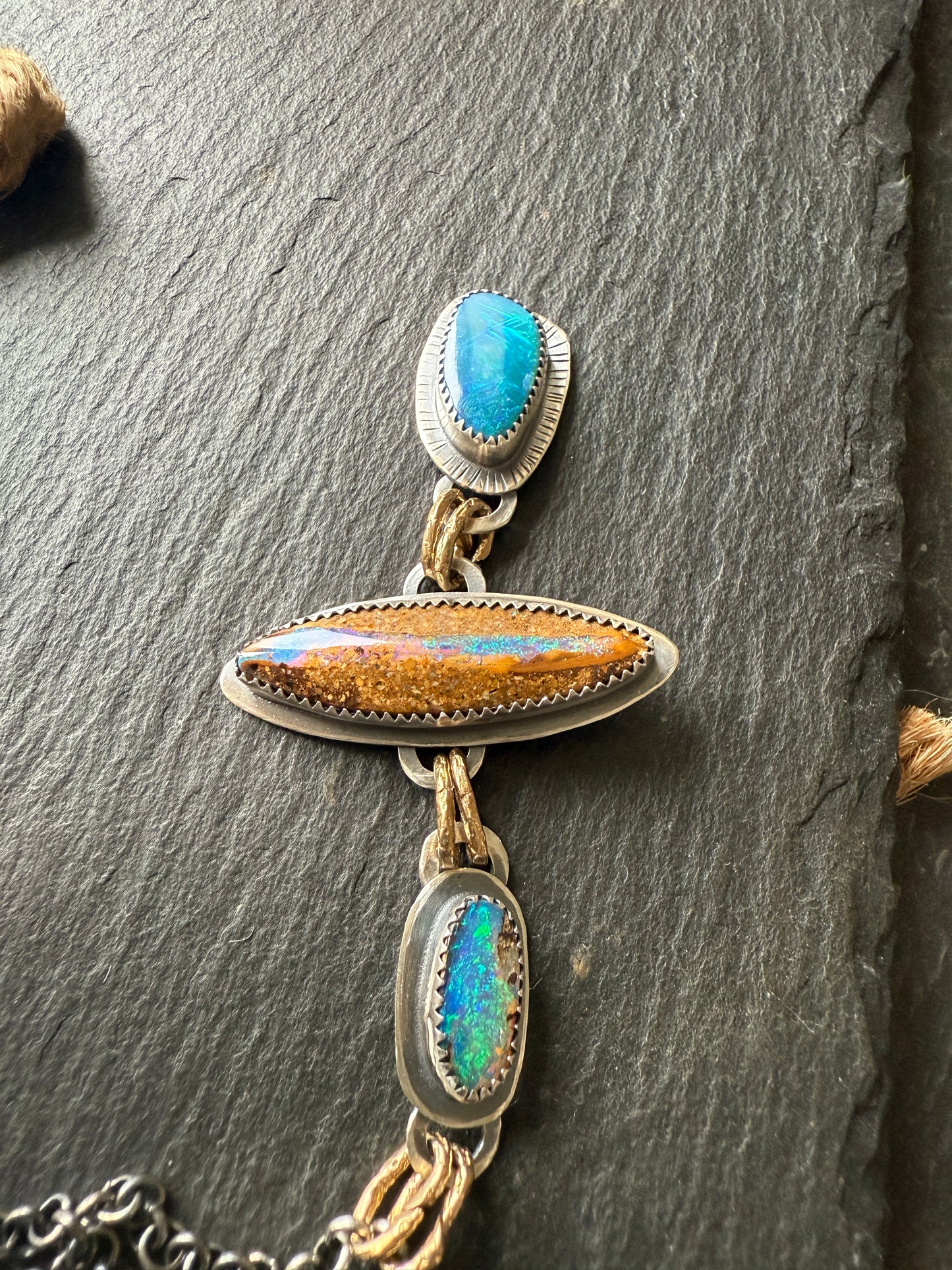 Blue Opal Multi Charm Necklace