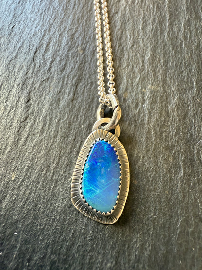 Blue Australian Opal Pendant