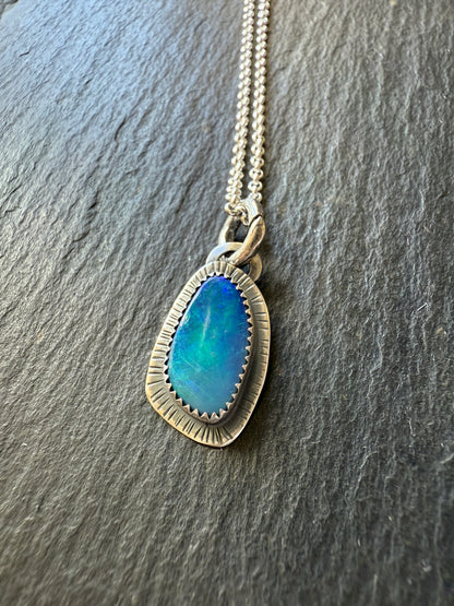 Blue Australian Opal Pendant