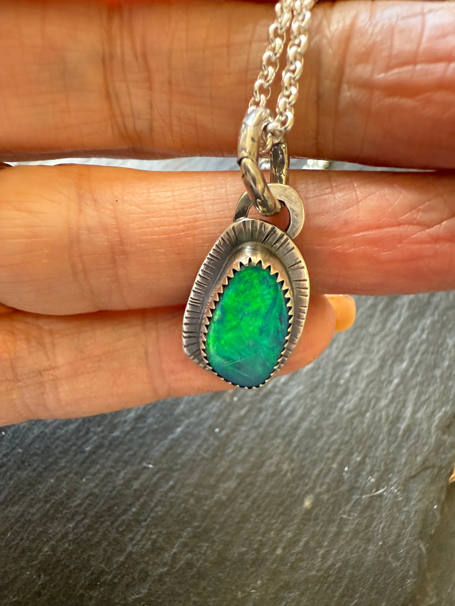 Blue Australian Opal Pendant