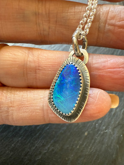 Blue Australian Opal Pendant