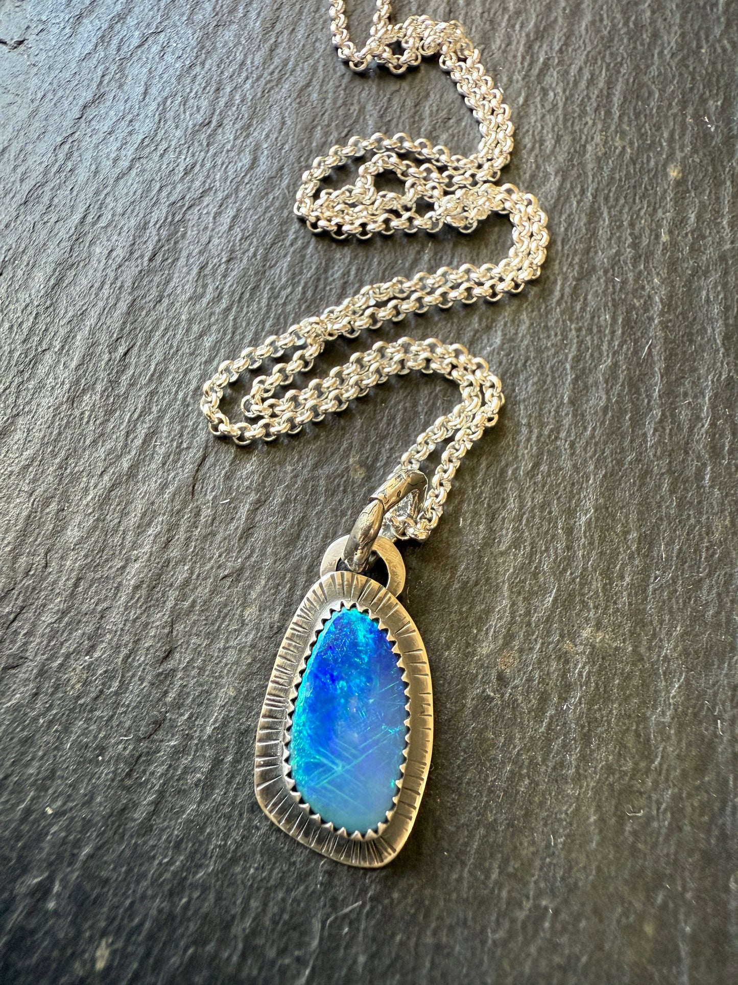 Blue Australian Opal Pendant