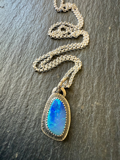Blue Australian Opal Pendant