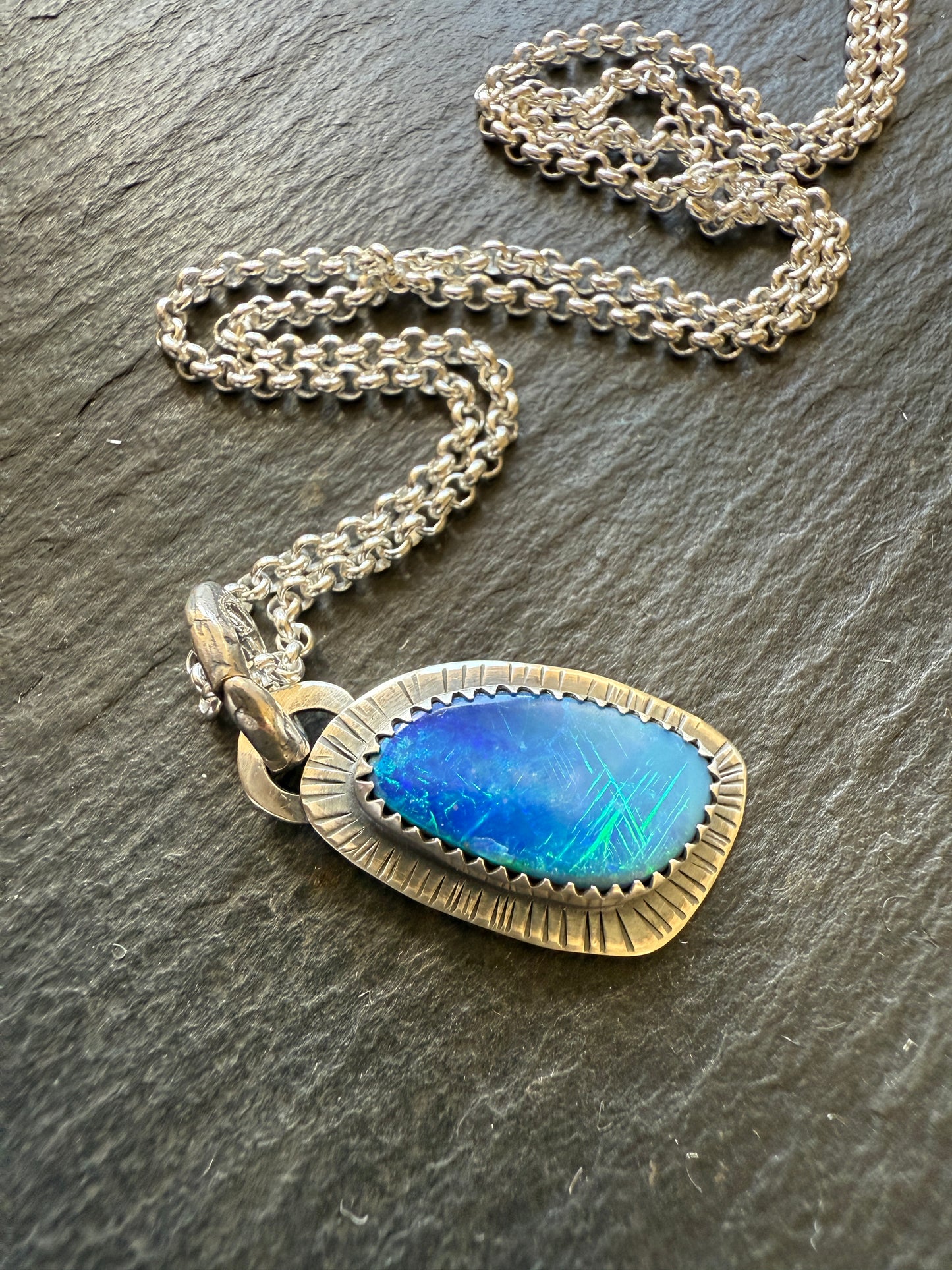 Blue Australian Opal Pendant