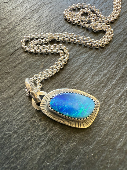 Blue Australian Opal Pendant