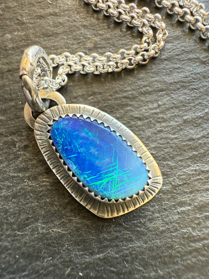 Blue Australian Opal Pendant