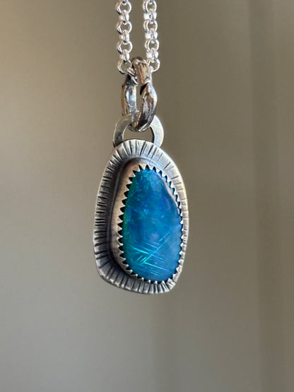 Blue Australian Opal Pendant