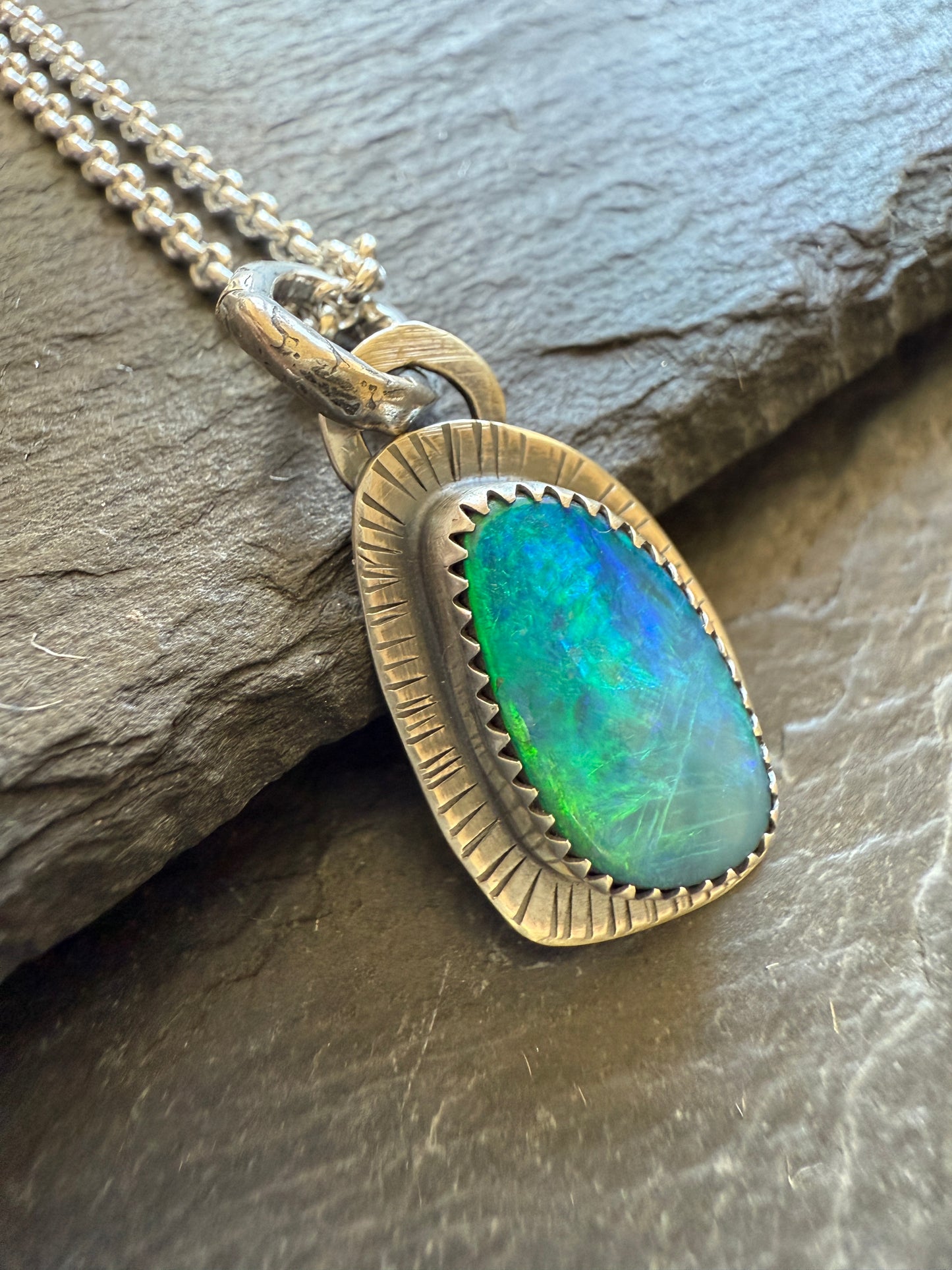 Blue Australian Opal Pendant