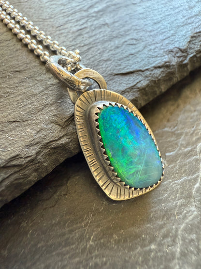 Blue Australian Opal Pendant