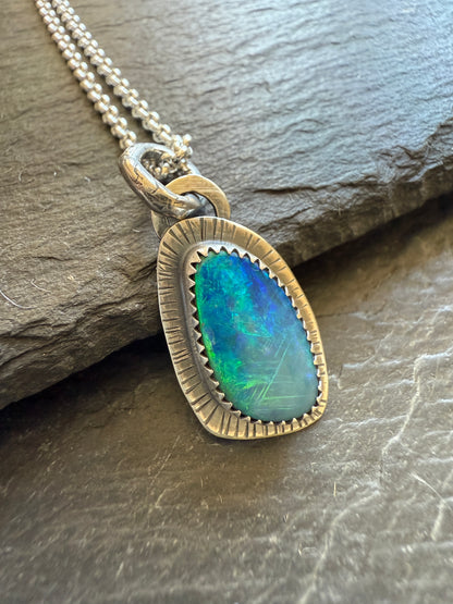 Blue Australian Opal Pendant