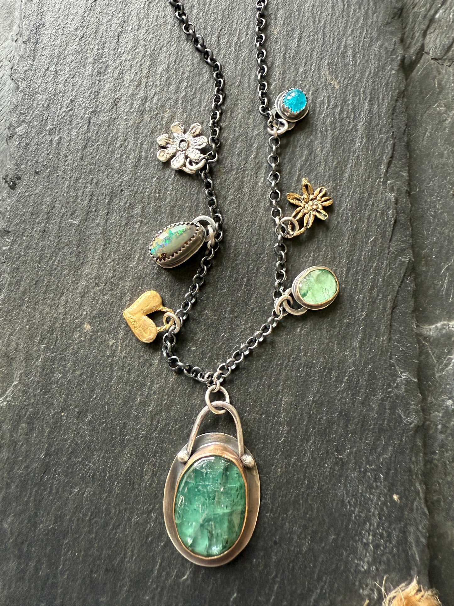 Kyanite Multi Charm Necklace