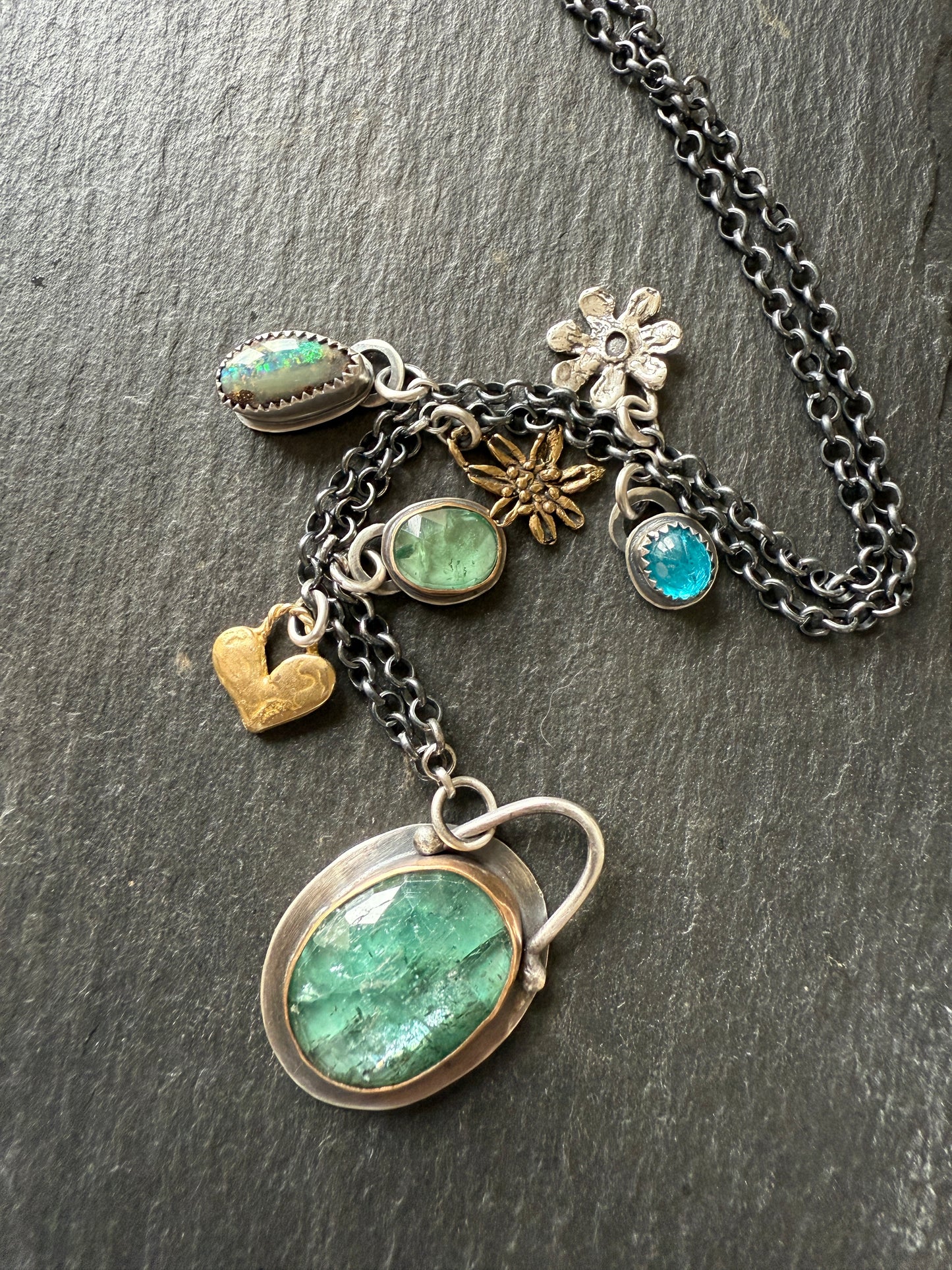 Kyanite Multi Charm Necklace