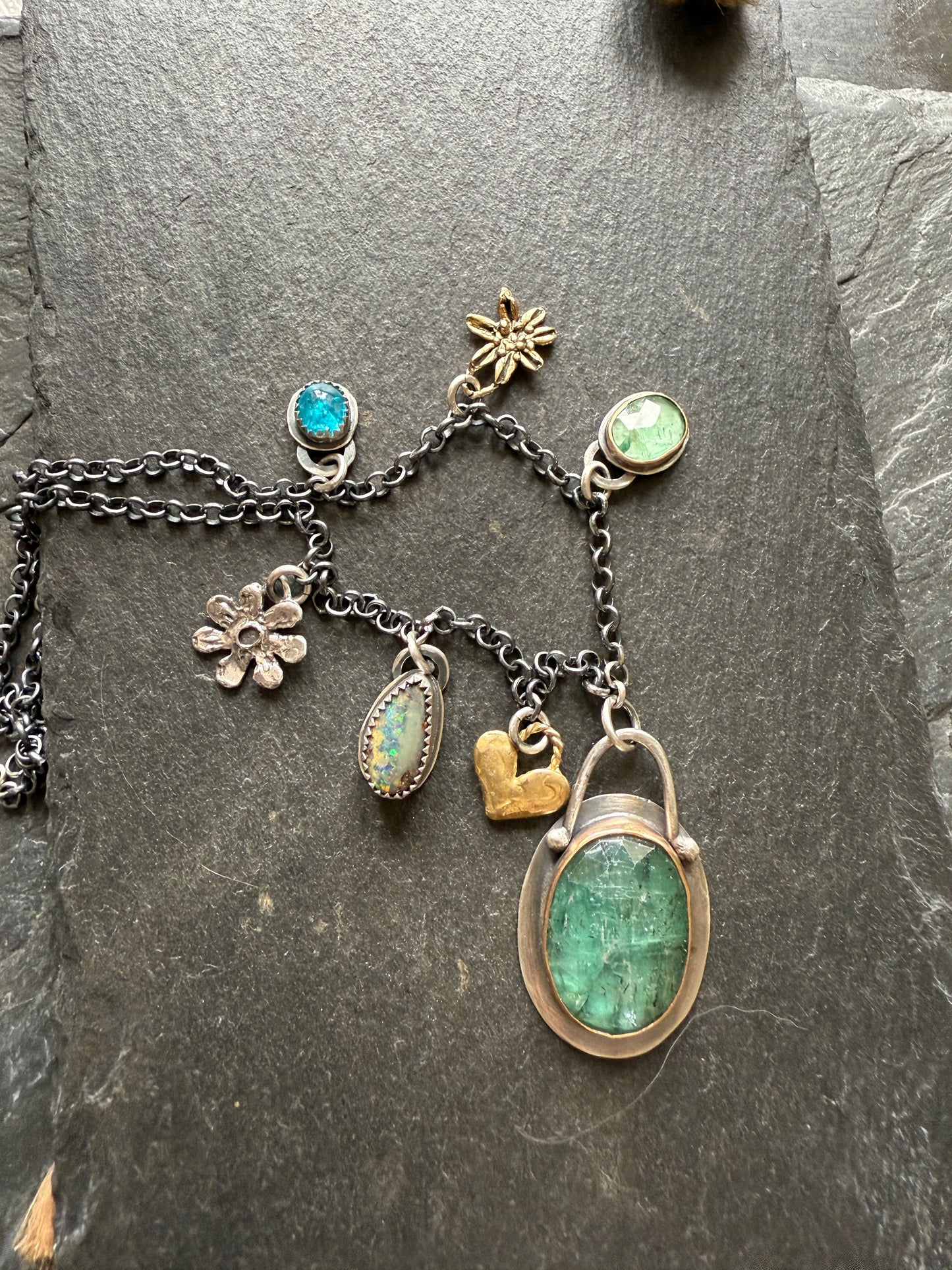 Kyanite Multi Charm Necklace