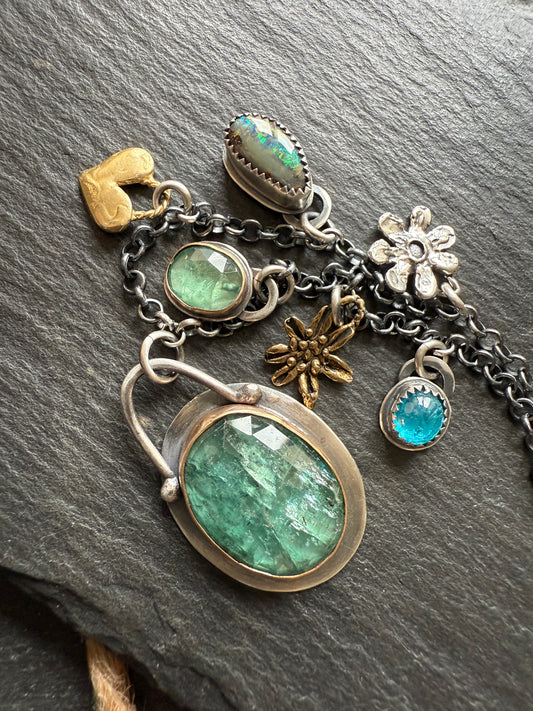 Kyanite Multi Charm Necklace