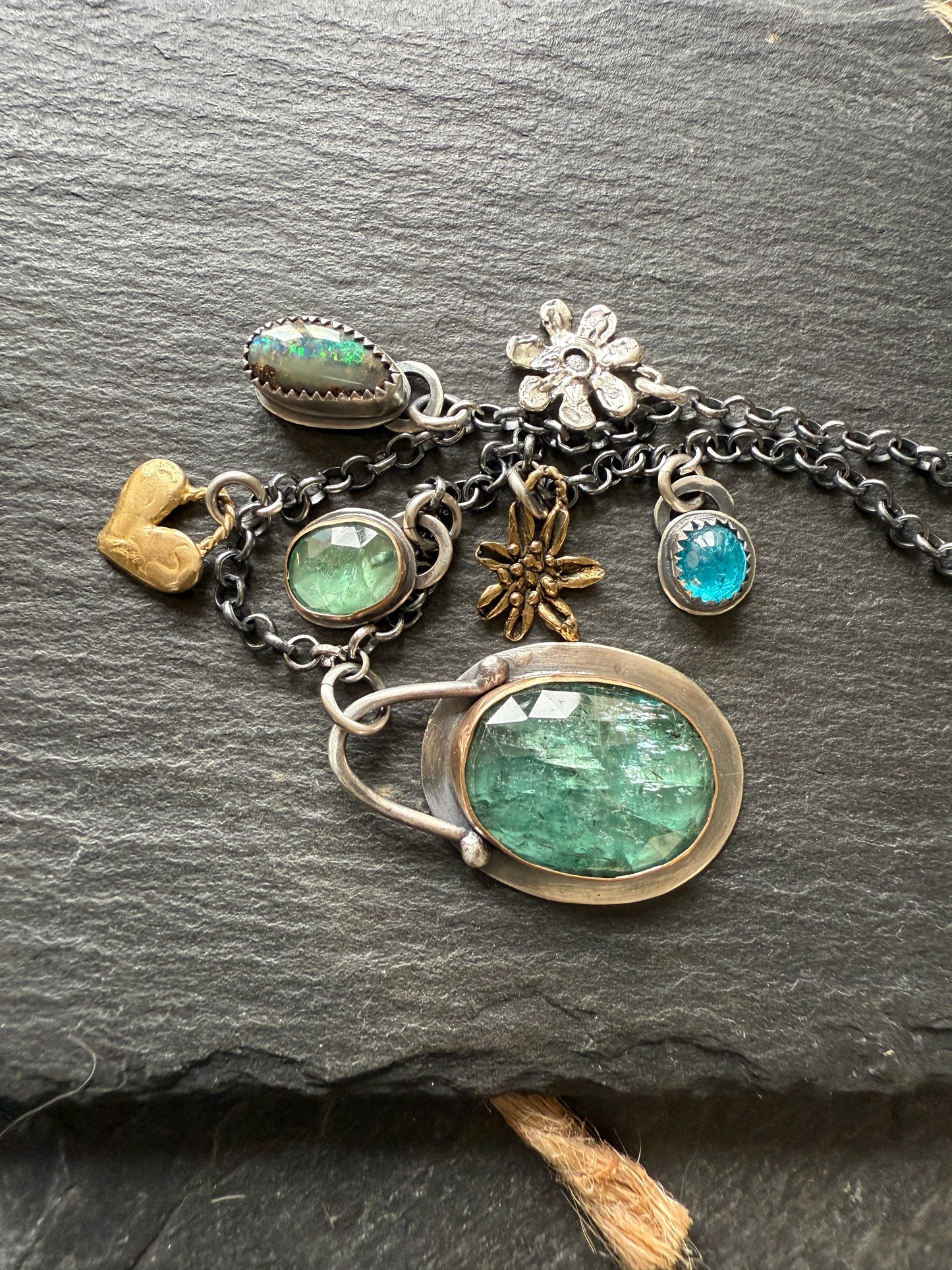 Kyanite Multi Charm Necklace