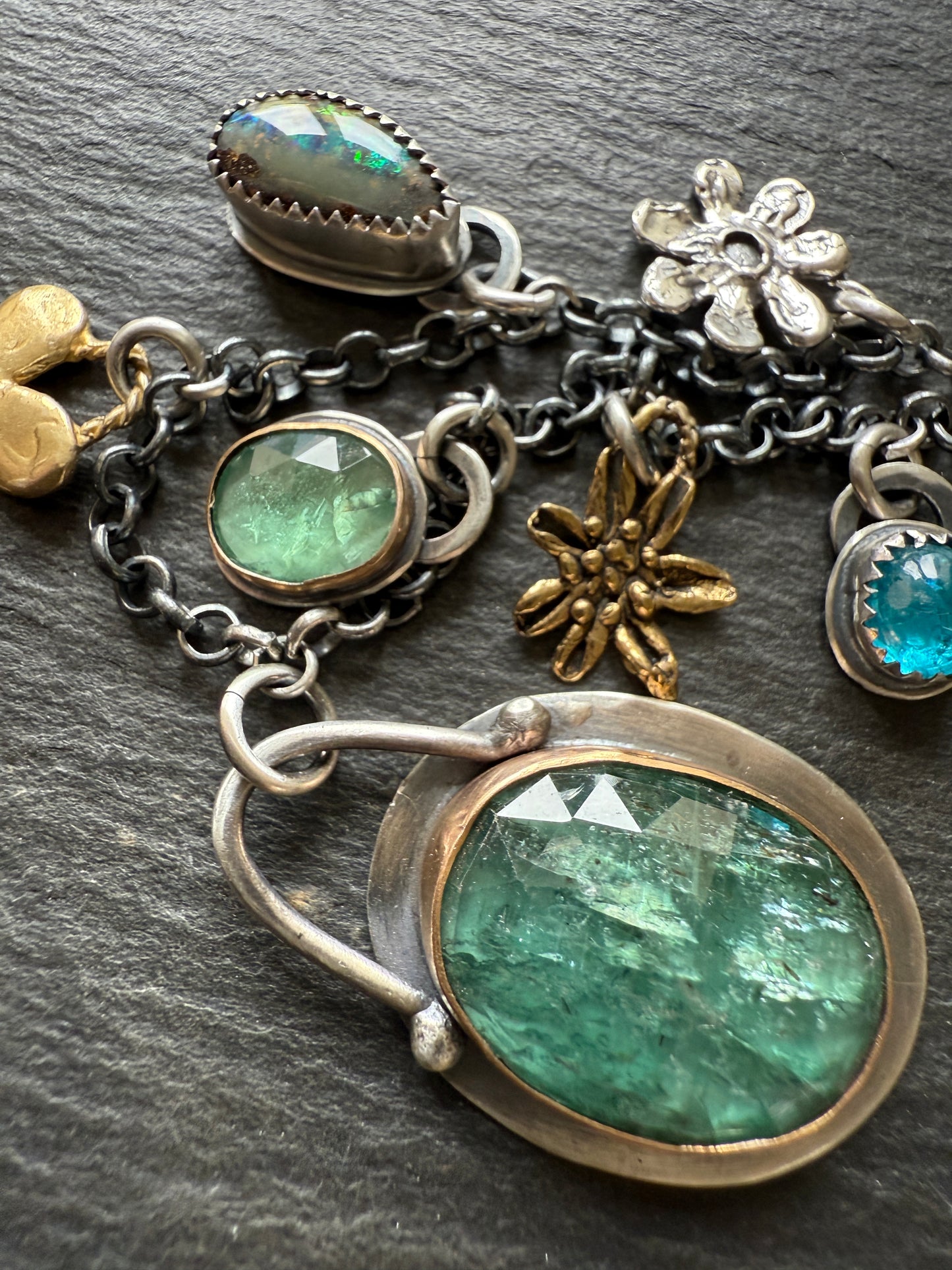 Kyanite Multi Charm Necklace