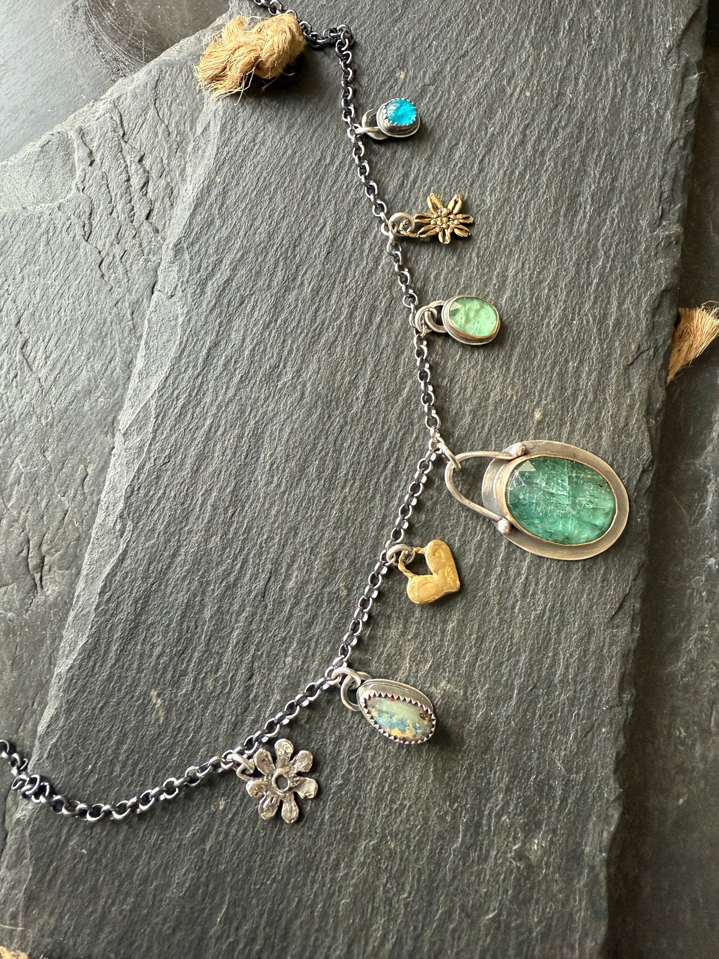 Kyanite Multi Charm Necklace