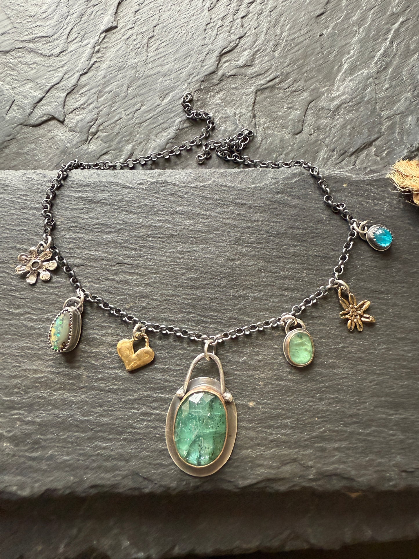 Kyanite Multi Charm Necklace