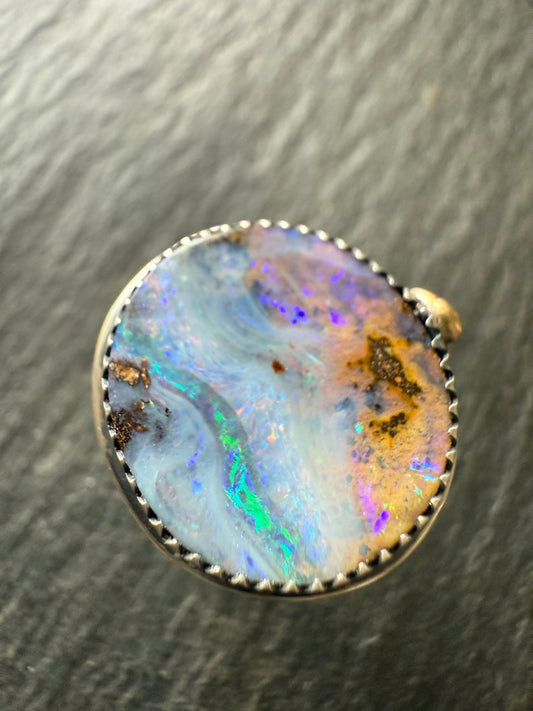 Boulder Opal Ring 6 1/4