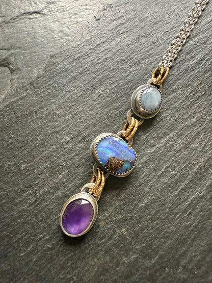 Triple Gemstone Necklace