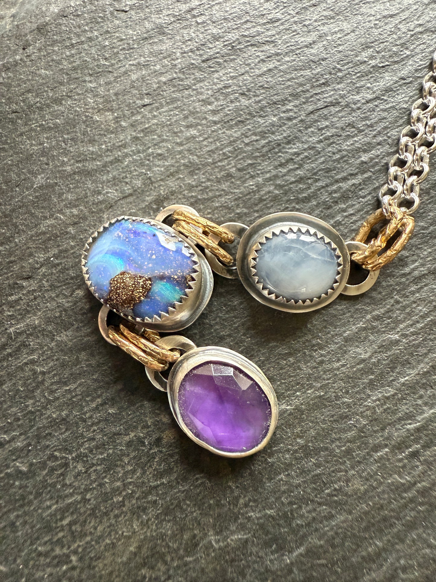 Triple Gemstone Necklace