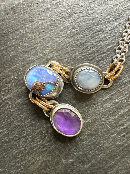 Triple Gemstone Necklace