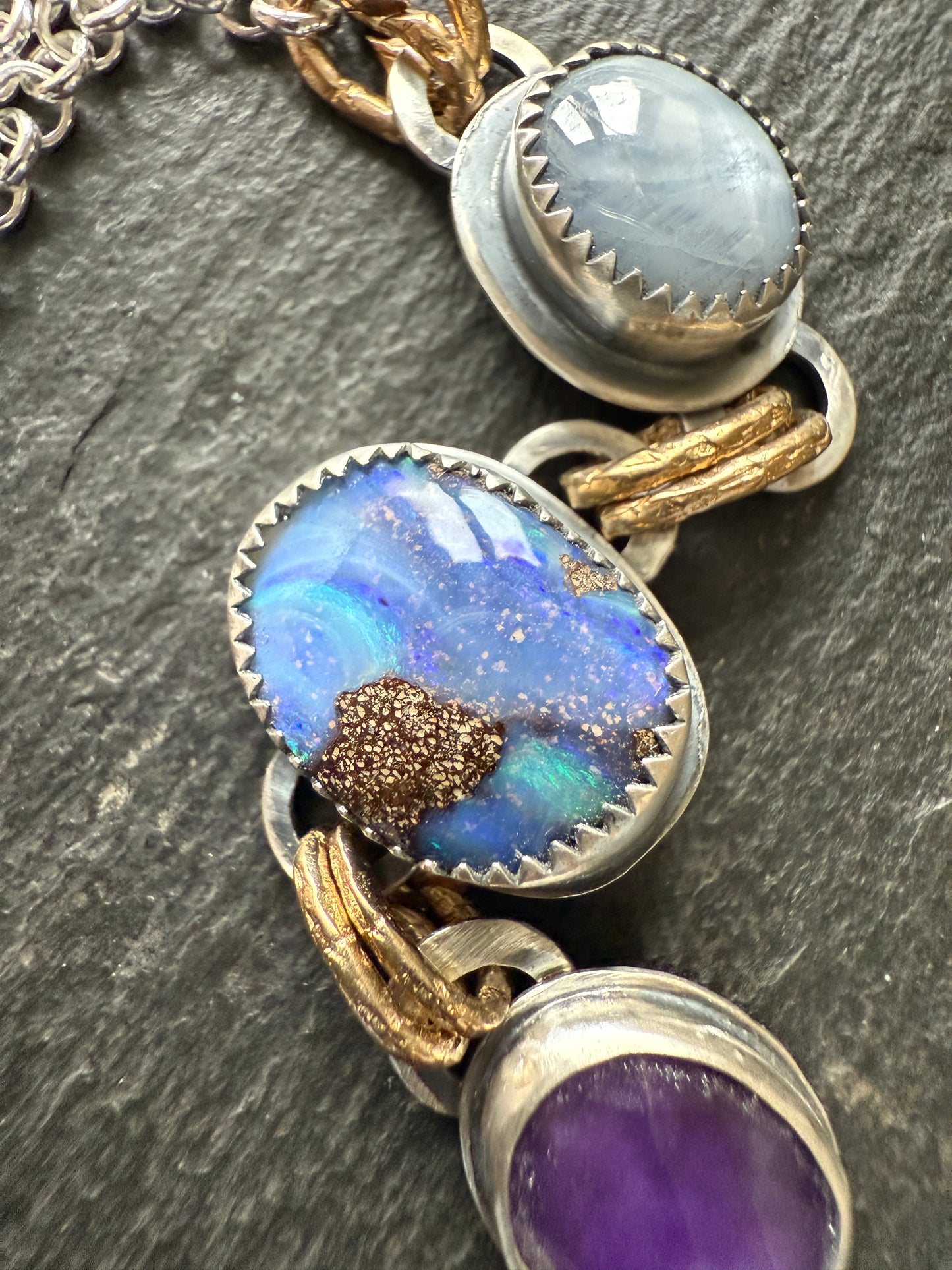 Triple Gemstone Necklace