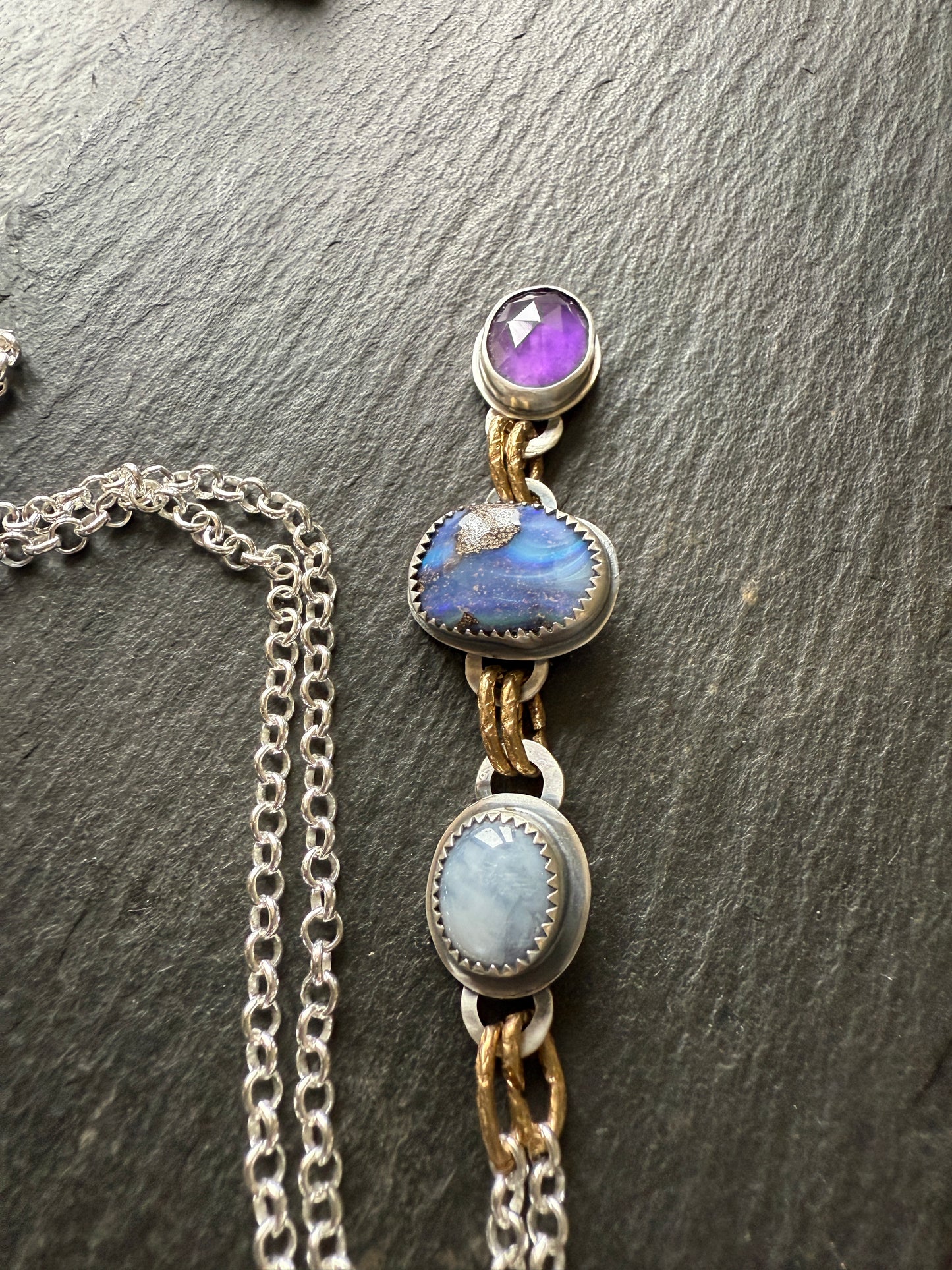 Triple Gemstone Necklace