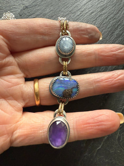 Triple Gemstone Necklace