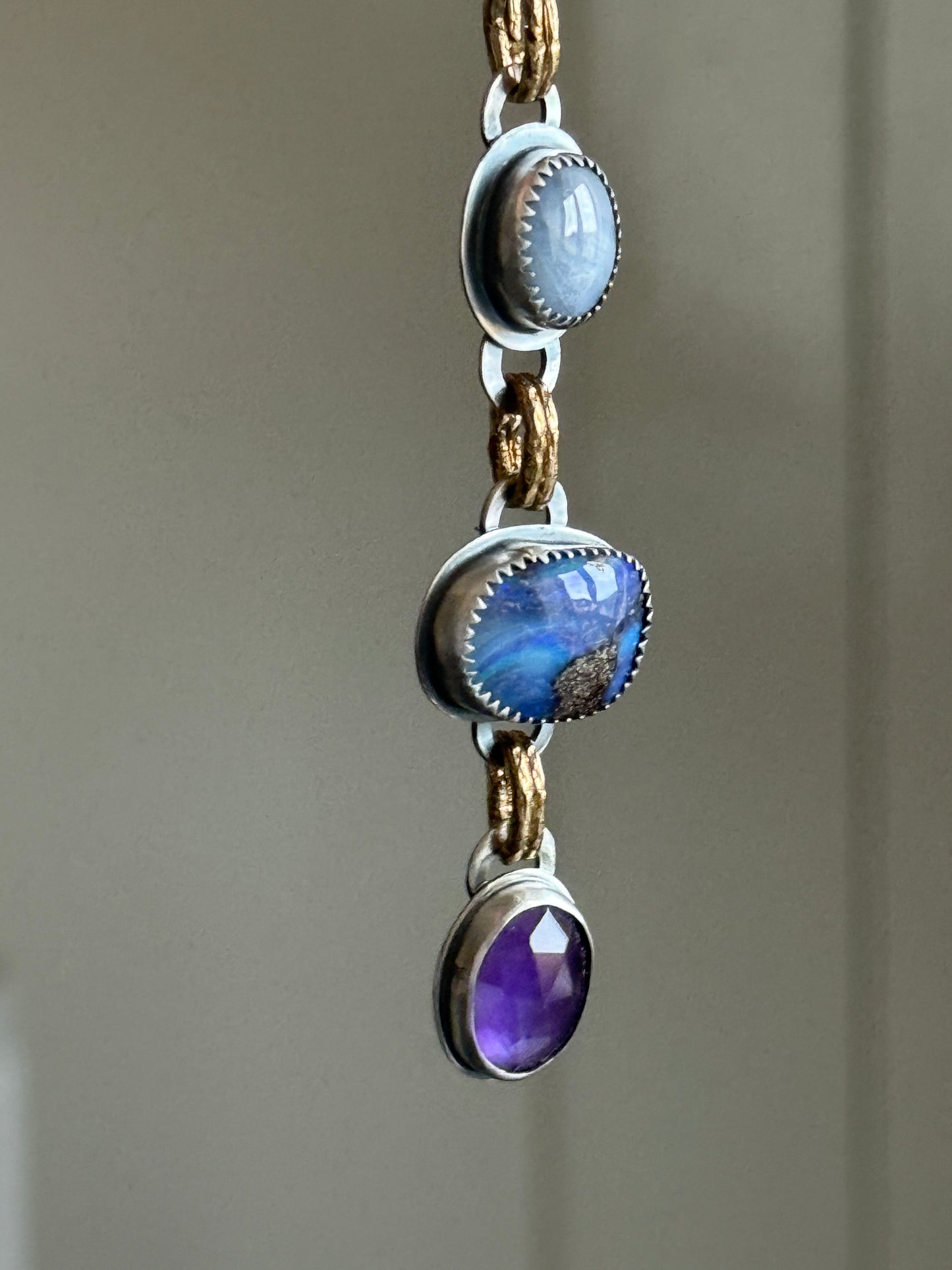 Triple Gemstone Necklace