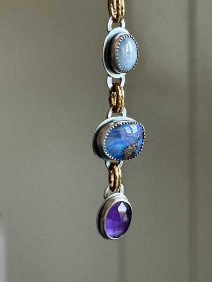Triple Gemstone Necklace