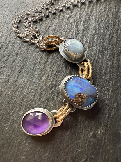 Triple Gemstone Necklace