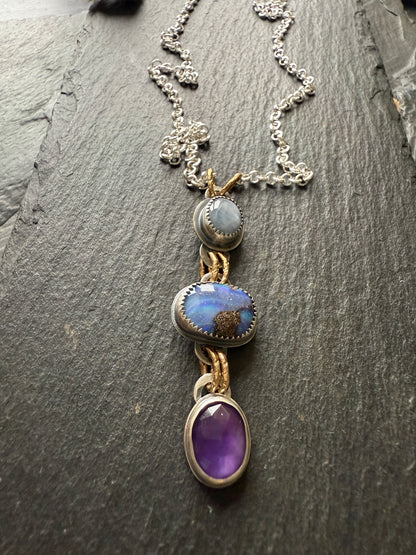 Triple Gemstone Necklace