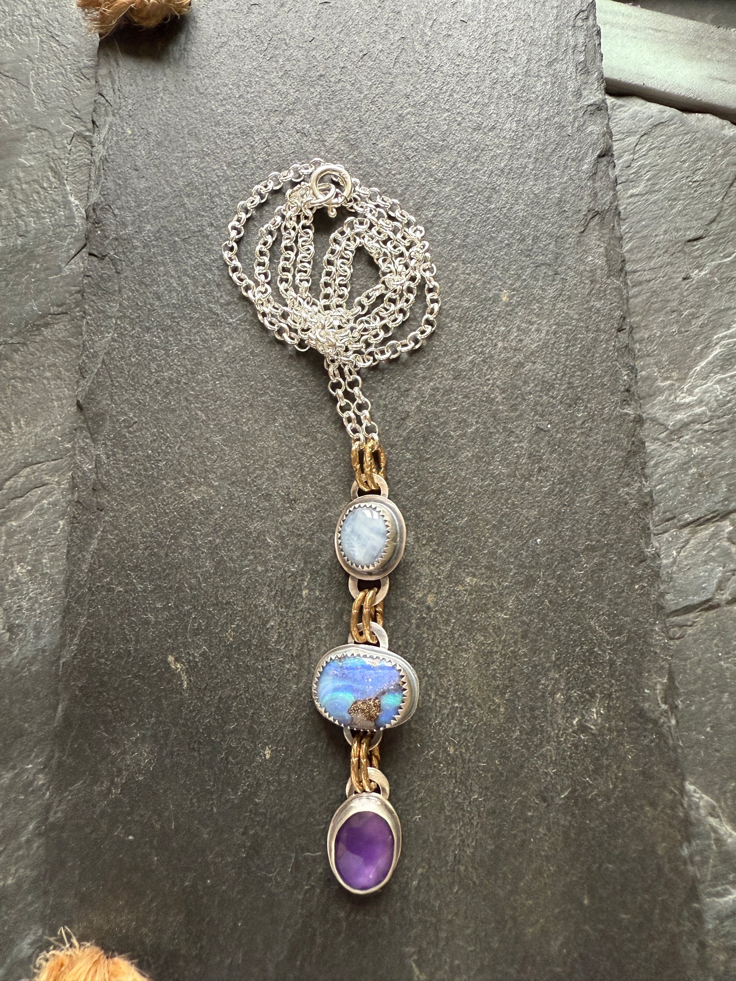 Triple Gemstone Necklace