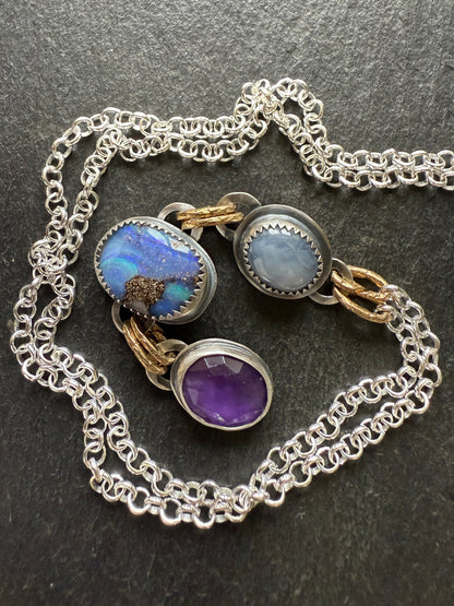 Triple Gemstone Necklace
